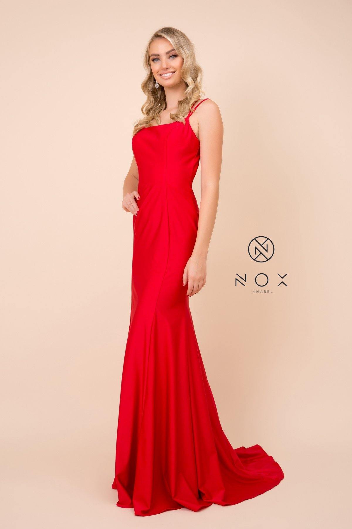 Long Formal Prom Fitted Evening Dress - The Dress Outlet Nox Anabel