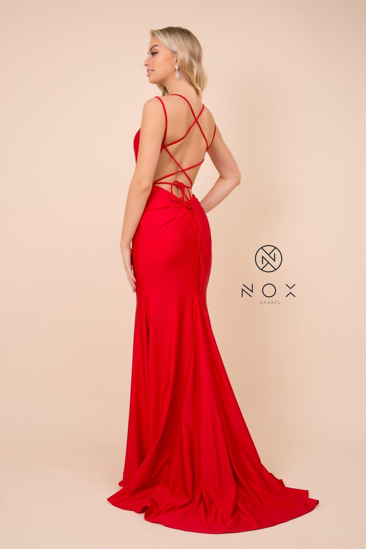 Long Formal Prom Fitted Evening Dress - The Dress Outlet Nox Anabel