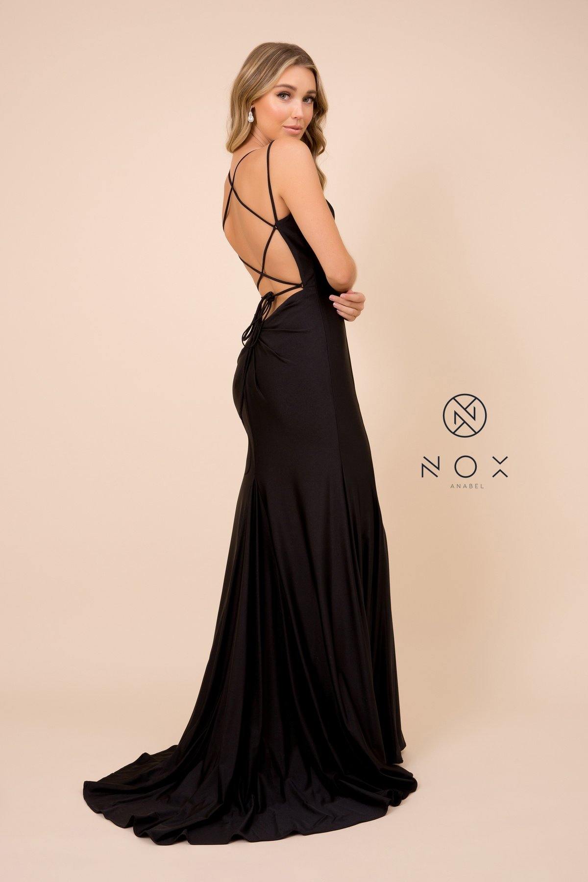 Long Formal Prom Fitted Evening Dress - The Dress Outlet Nox Anabel