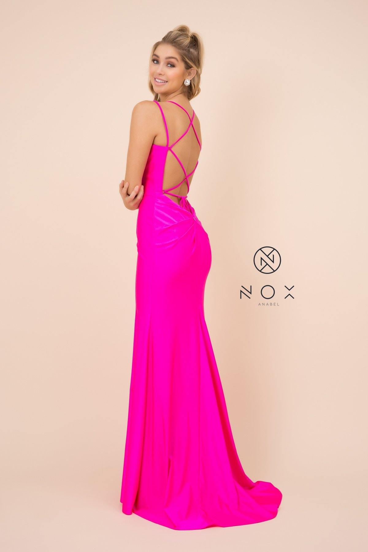 Long Formal Prom Fitted Evening Dress - The Dress Outlet Nox Anabel