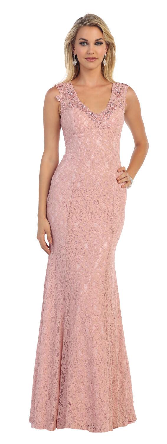 Long Formal Prom Plus Size Dress - The Dress Outlet May Queen
