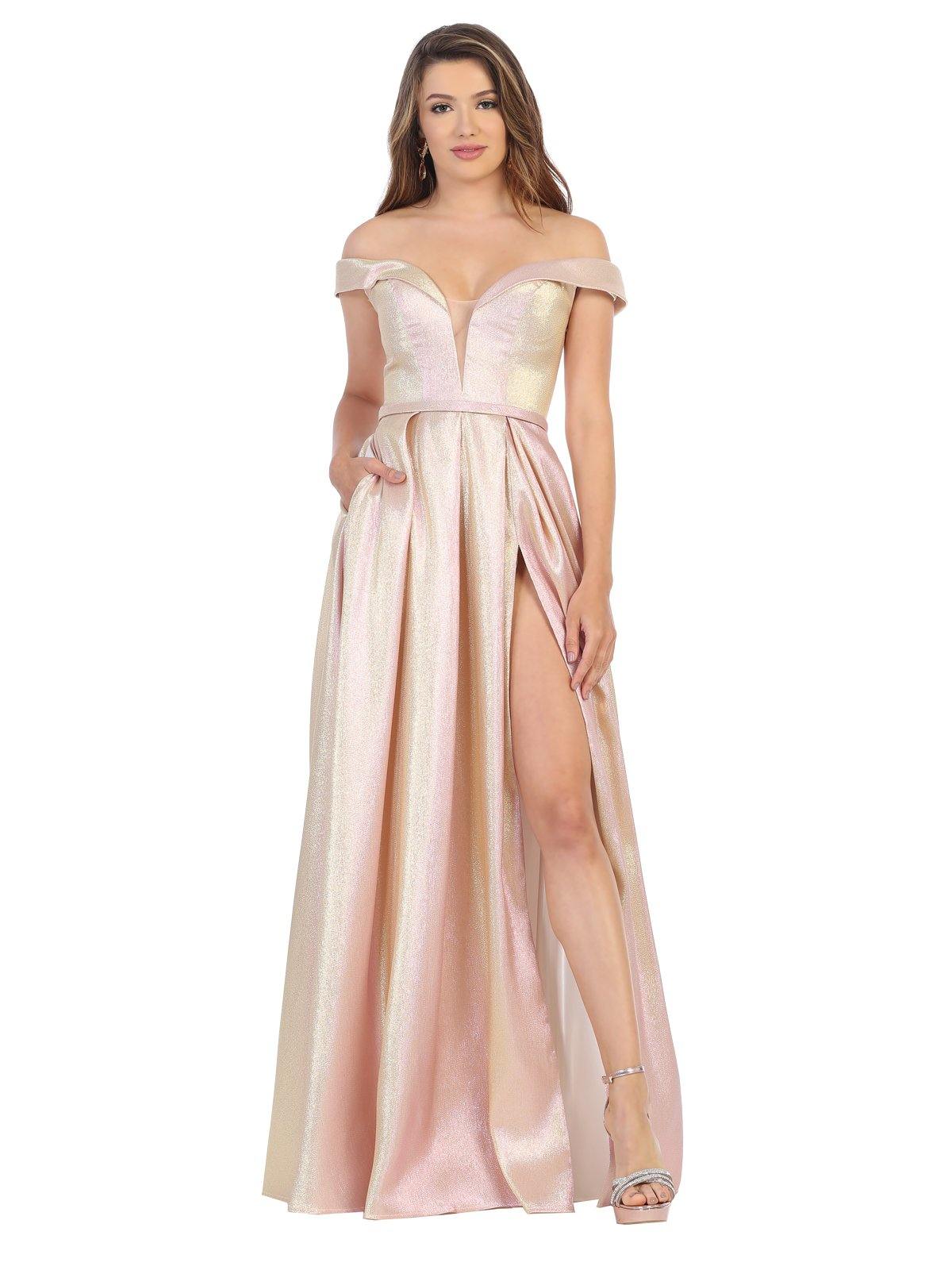 Long Formal Sexy Off Shoulder Evening Prom Dress - The Dress Outlet May Queen