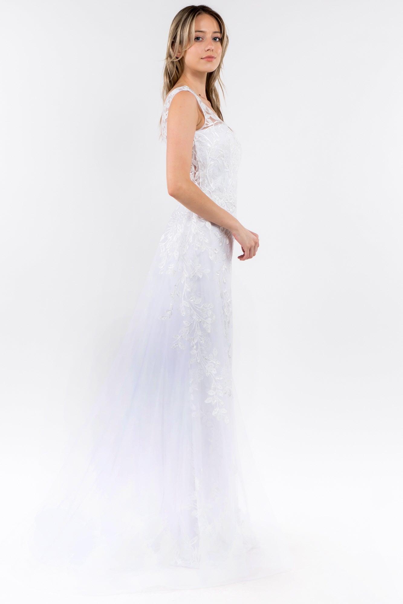 Long Formal Sleeveless A Line Evening Prom Dress - The Dress Outlet