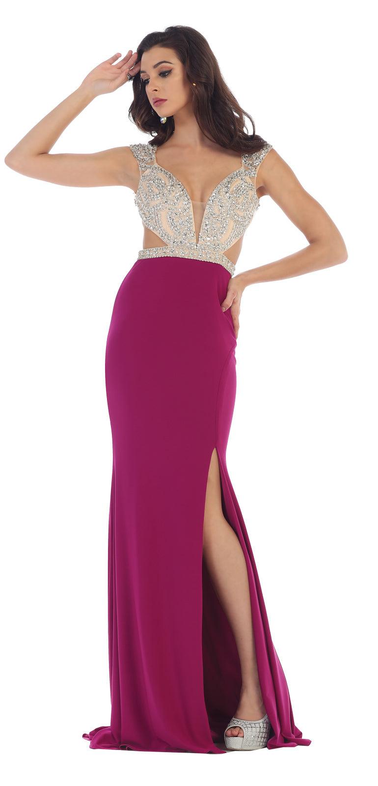 Long Formal Sleeveless Evening Gown Prom Dress - The Dress Outlet May Queen