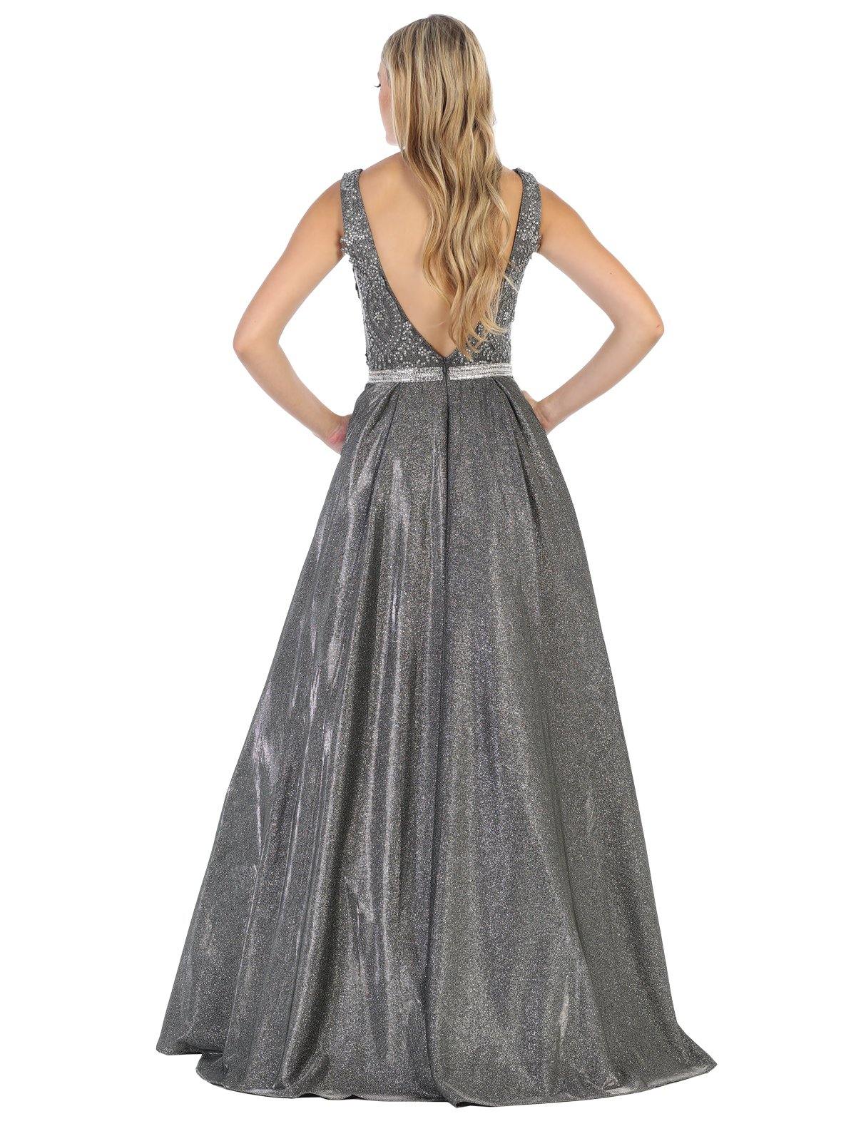 Long Formal Sleeveless Evening Prom Dress with Pockets - The Dress Outlet May Queen
