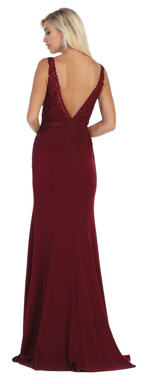 Long Formal Sleeveless Lace Bodice EveningProm Dress - The Dress Outlet May Queen