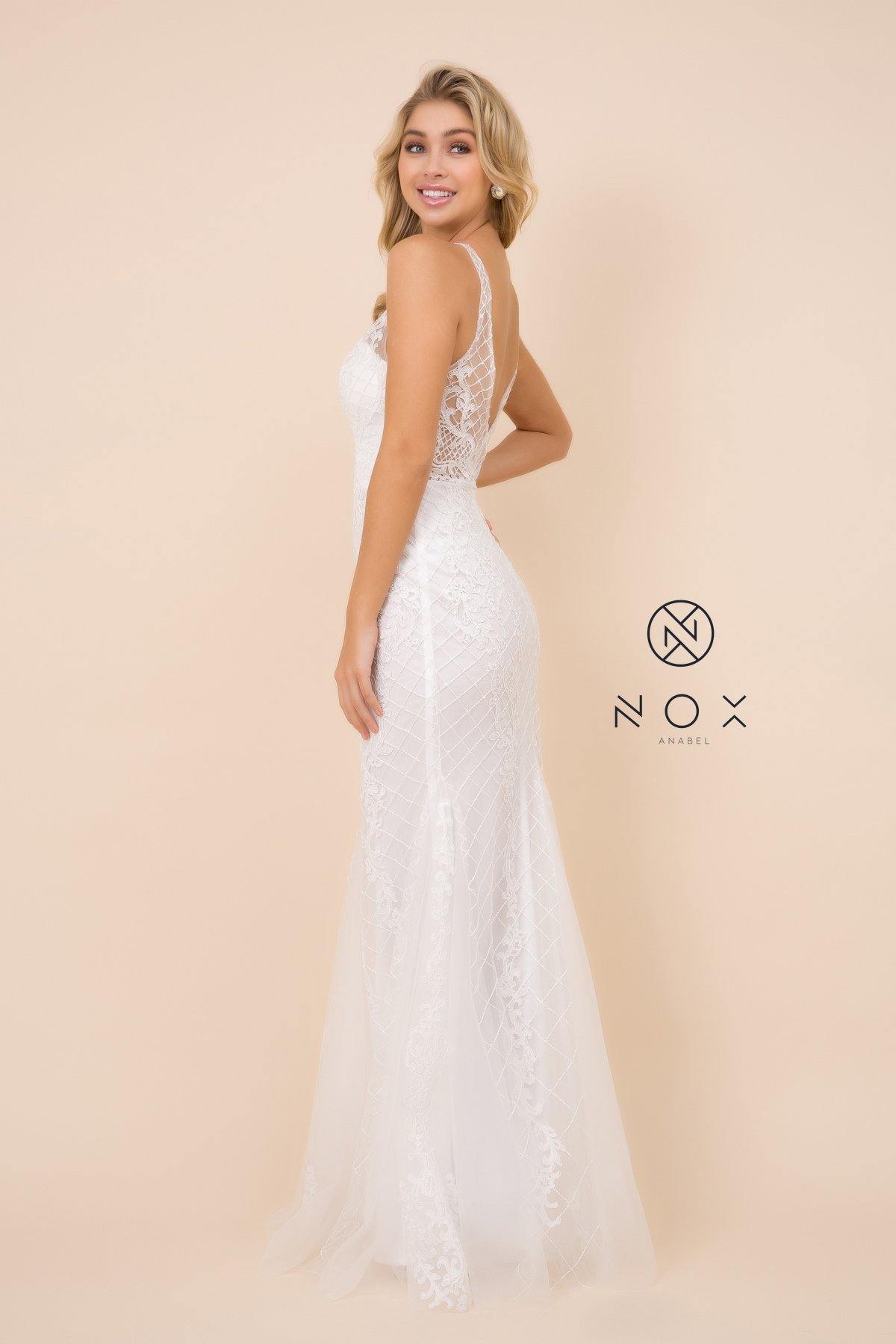 Long Formal Sleeveless Mermaid Prom Dress White