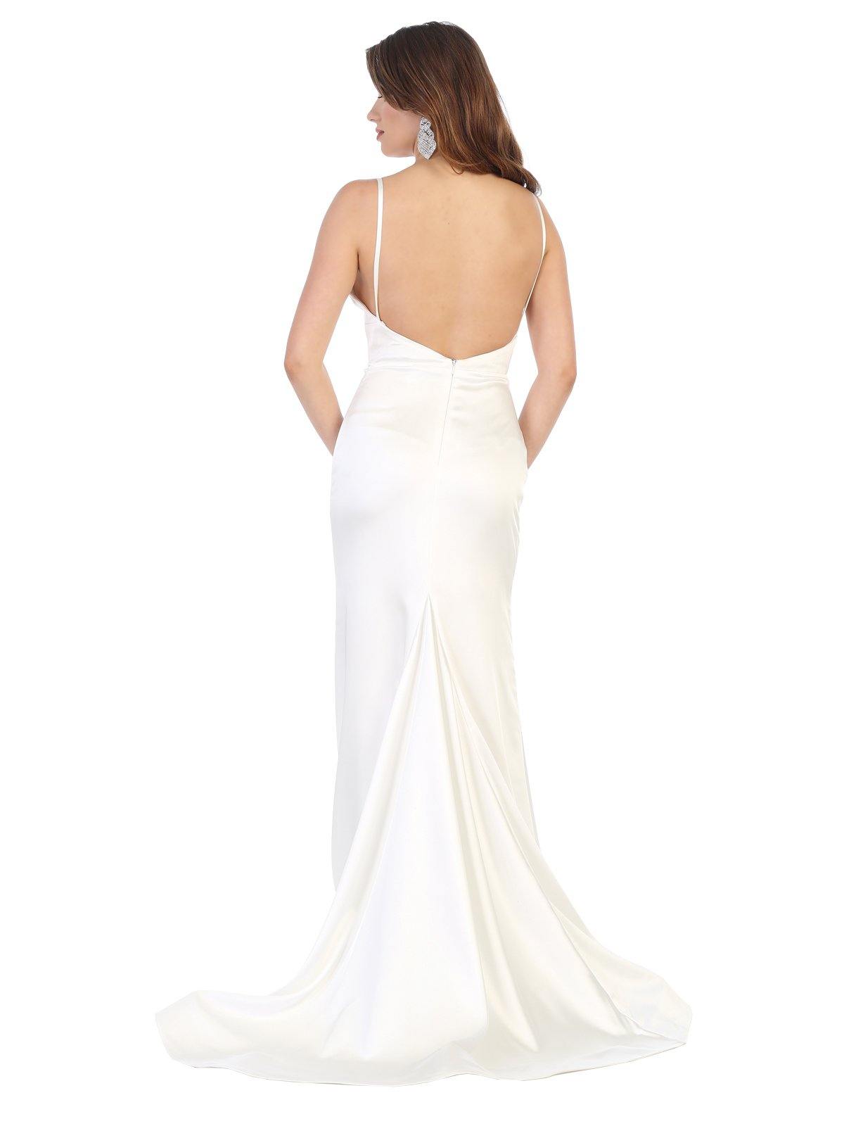 Long Formal Spaghetti Strap Evening Prom Dress - The Dress Outlet May Queen