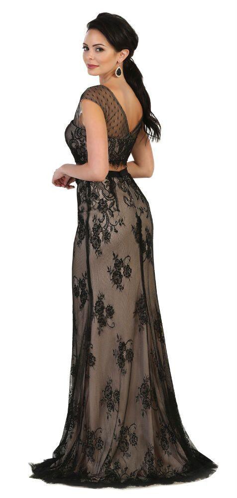Long Formal Two Piece Set Dress Evening Party Gown - The Dress Outlet May Queen
