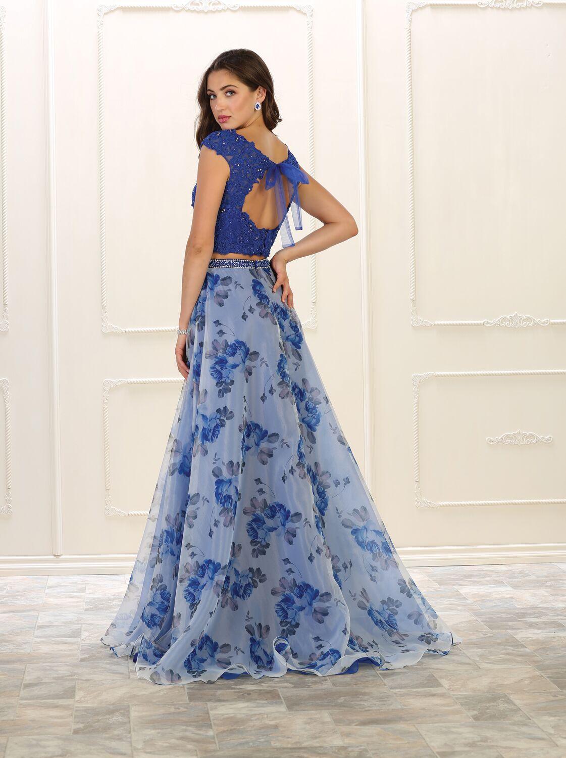 Long Formal Two Piece Set Prom Dress - The Dress Outlet May Queen