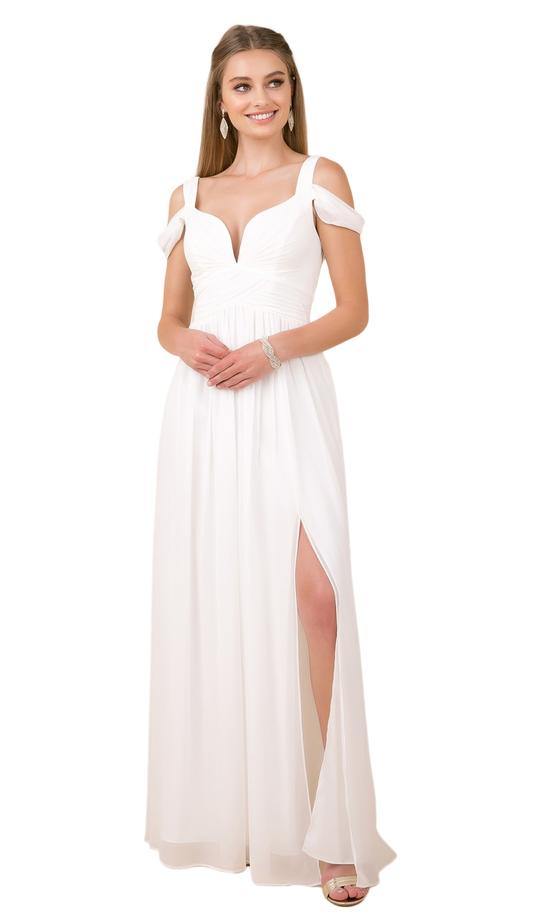 White Long Formal Dress Bridesmaid Burgundy
