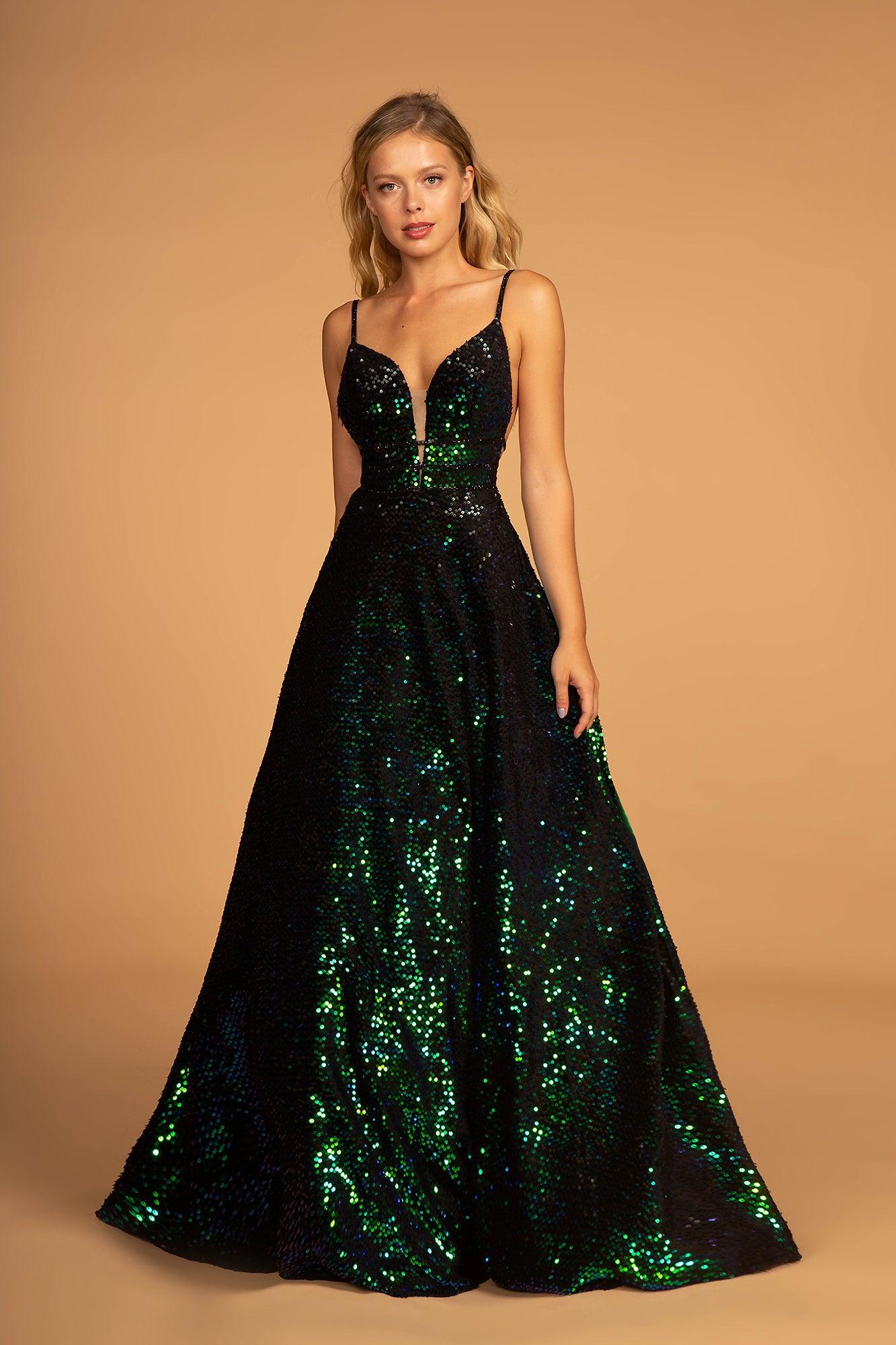 Long Fully Sequins Prom Formal Ball Gown - The Dress Outlet Elizabeth K