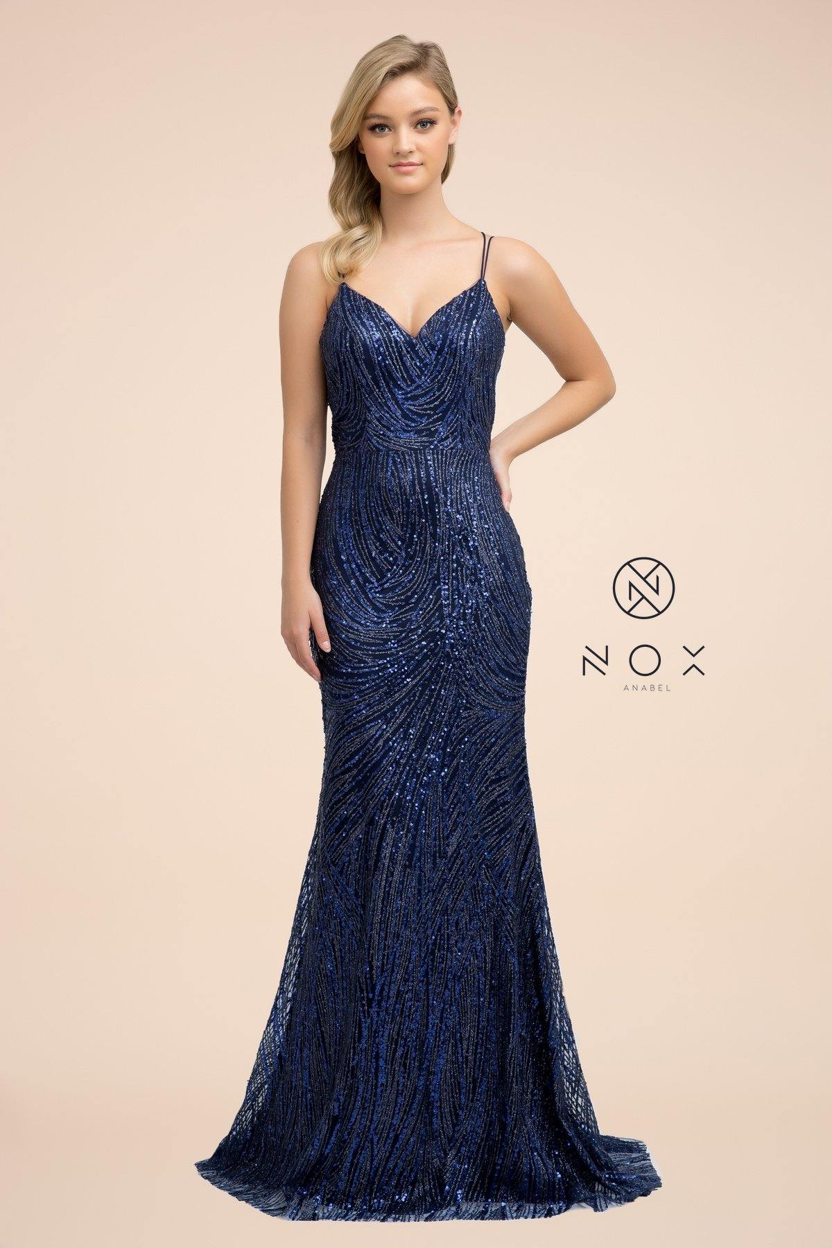 Long Glitter Prom Dress Evening Gown - The Dress Outlet Nox Anabel