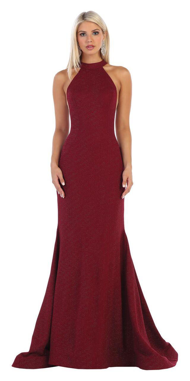 Long Halter Neck Prom Dress Formal Evening Gown - The Dress Outlet May Queen