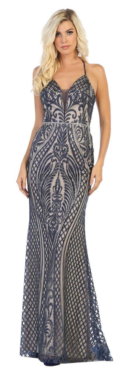 Long Halter Prom Dress Formal Evening Gown - The Dress Outlet May Queen