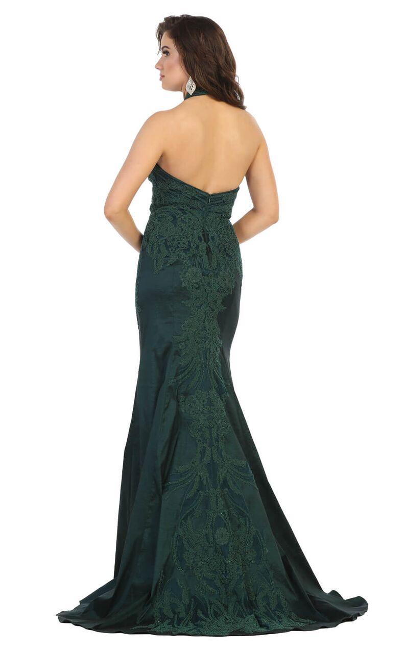 Long Halter Prom Dress Homecoming Evening Gown - The Dress Outlet May Queen