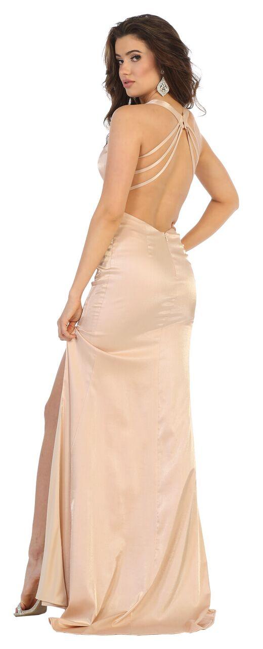 Long Halter Sexy Prom Dress Formal Evening Gown - The Dress Outlet May Queen