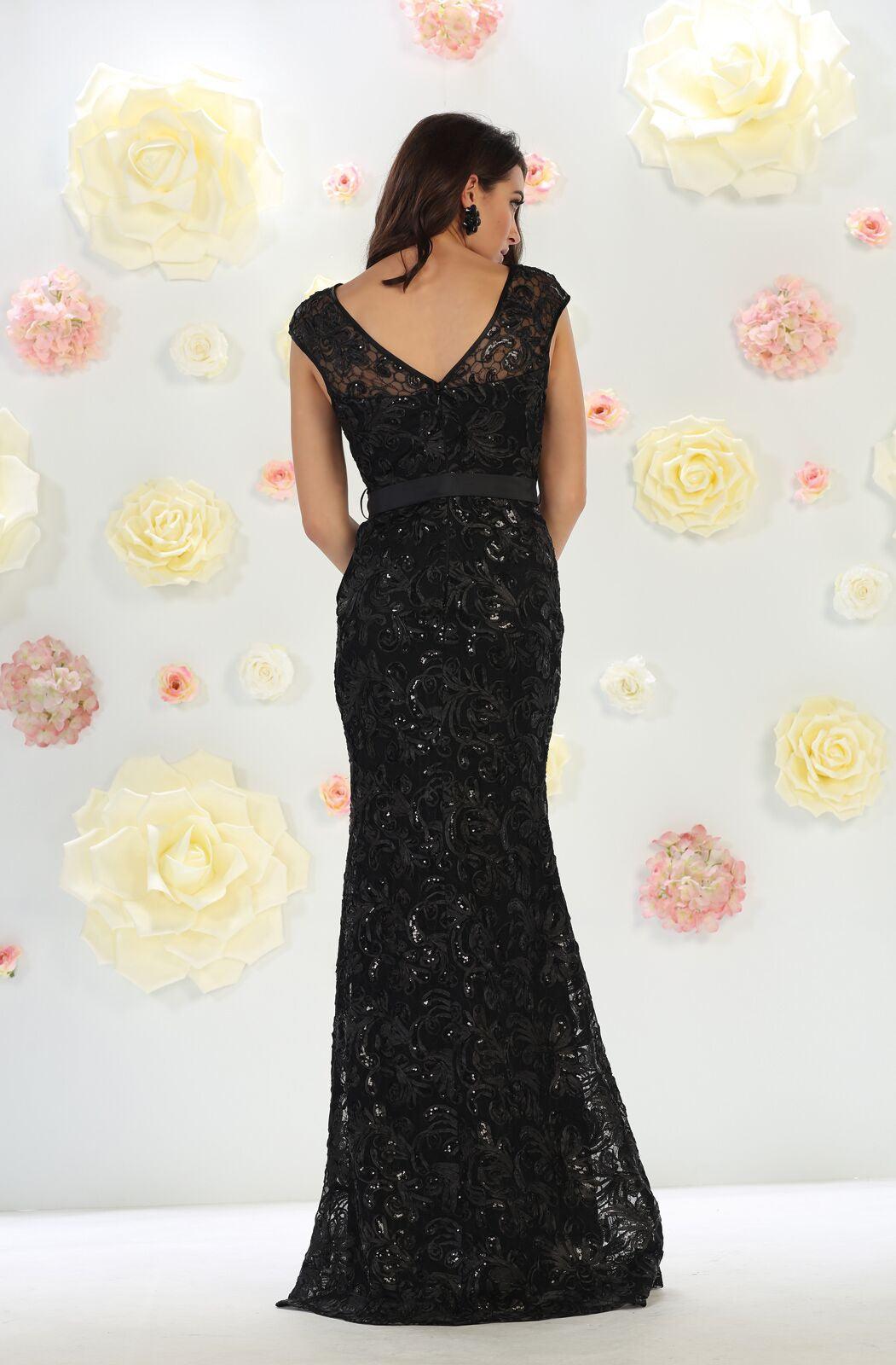 Long Lace Formal Mother of the Bride Dress - The Dress Outlet May Queen