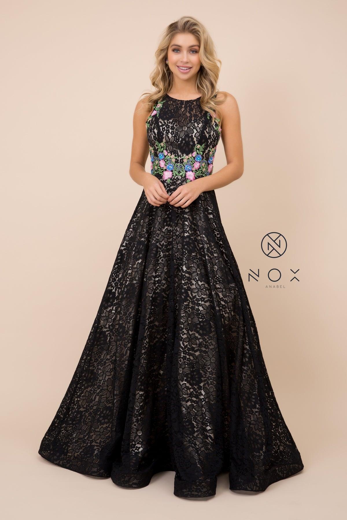 Black Long Lace Prom Dress Evening Gown