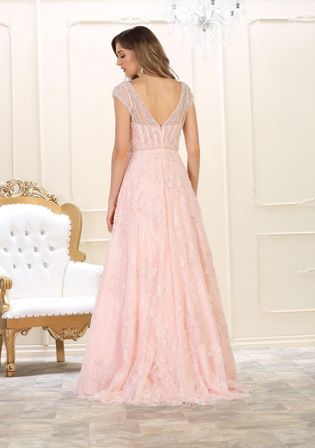 Long Lace Prom Dress Formal Evening Gown - The Dress Outlet May Queen