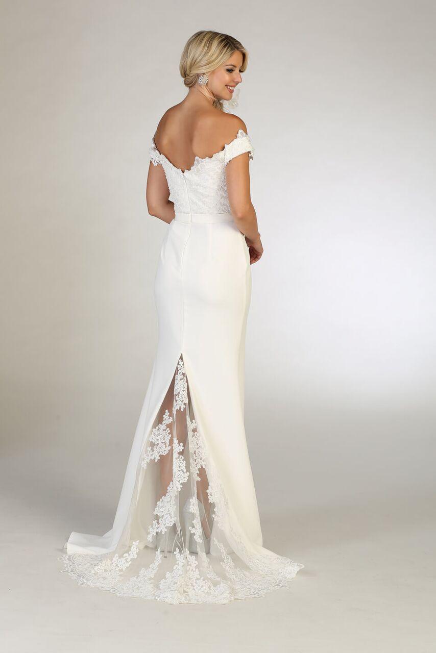 Long Lace Wedding Dress Bridal Gown - The Dress Outlet May Queen