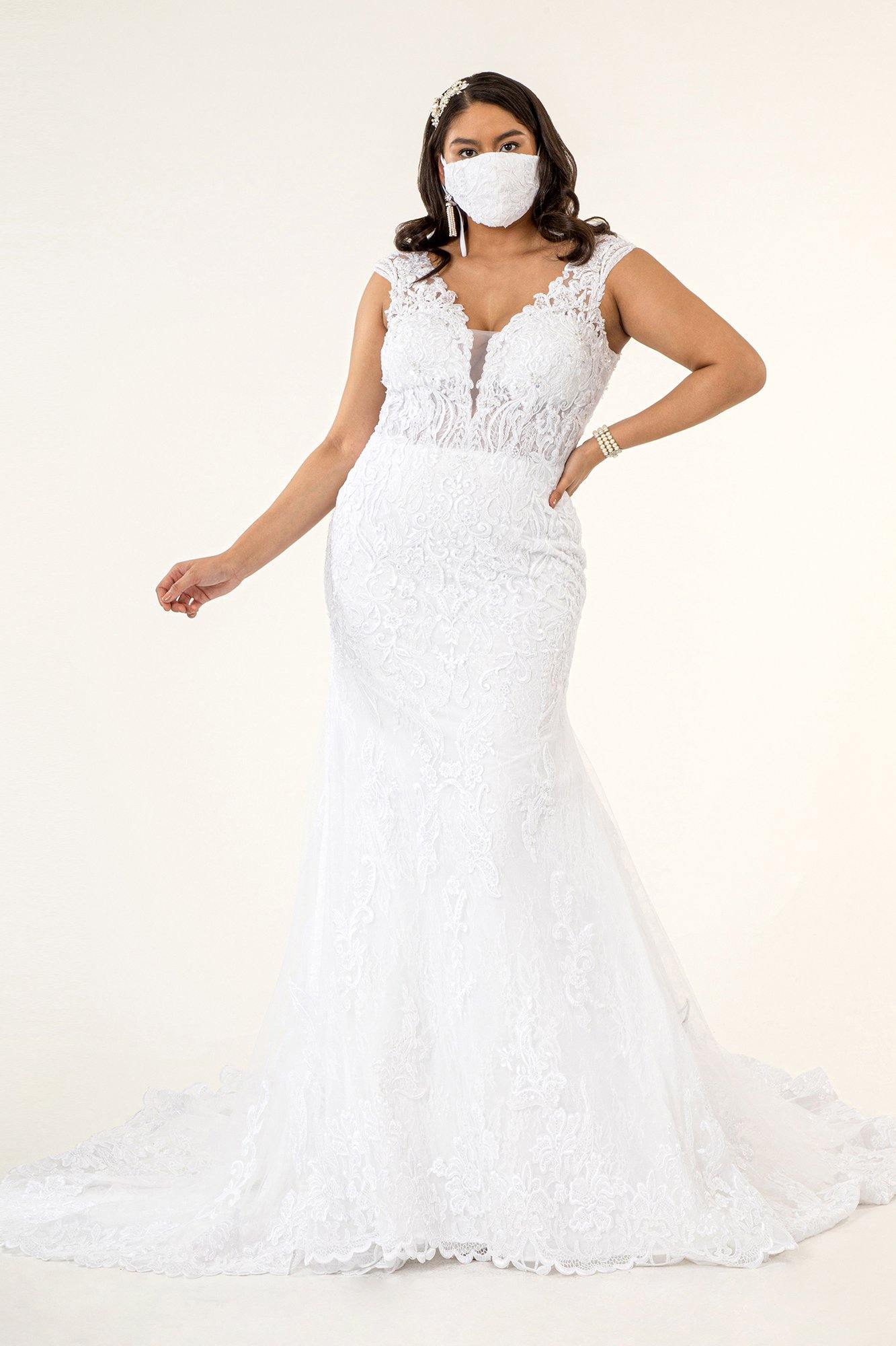 Long Mermaid Tail Lace Wedding Gown