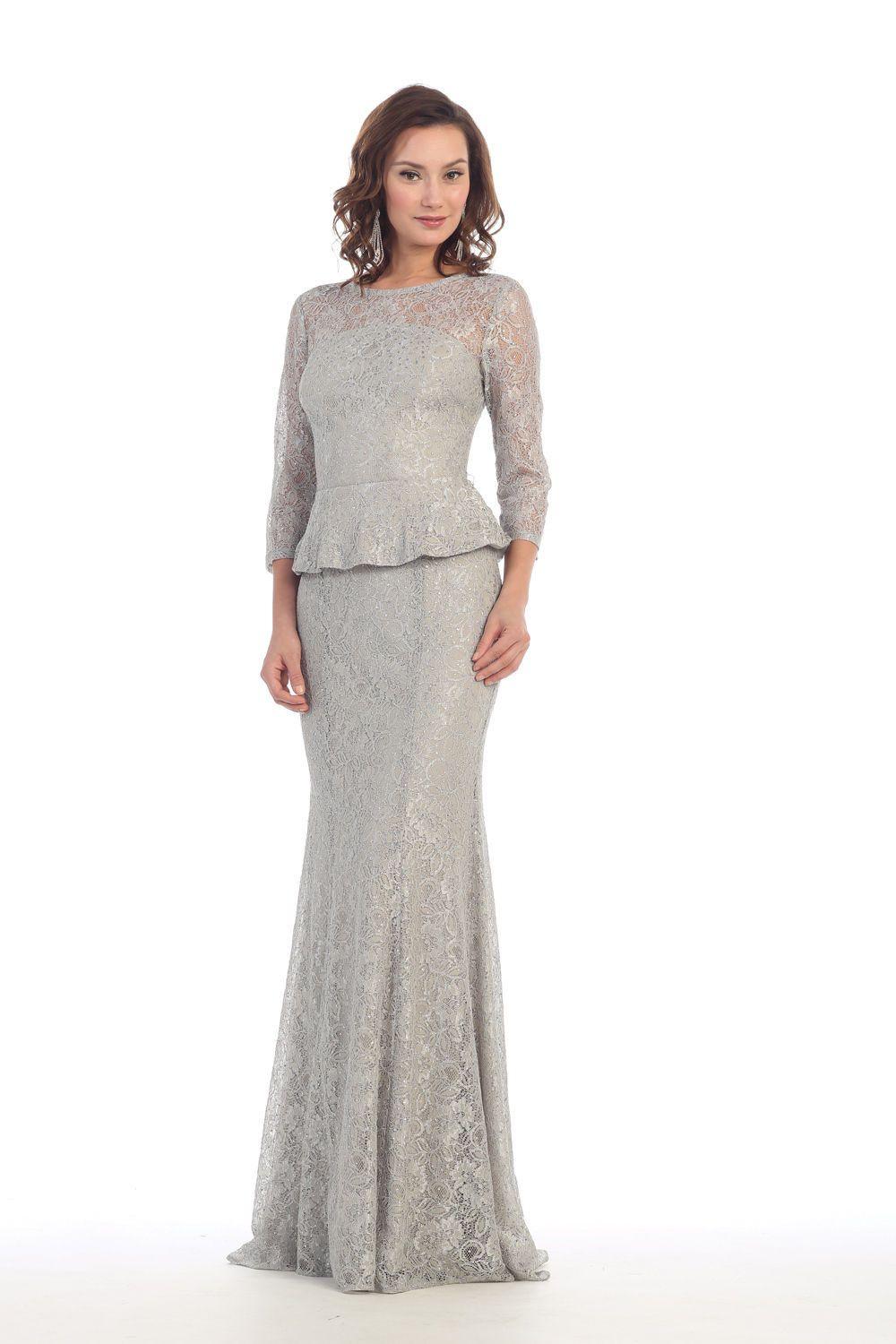 Long Mother of the Bride Dress Formal Evening Gown - The Dress Outlet May Queen