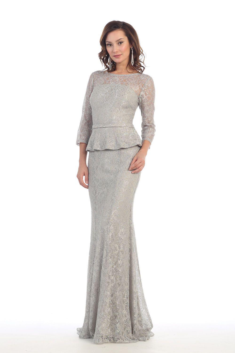 Long Mother of the Bride Dress Formal Evening Gown - The Dress Outlet May Queen