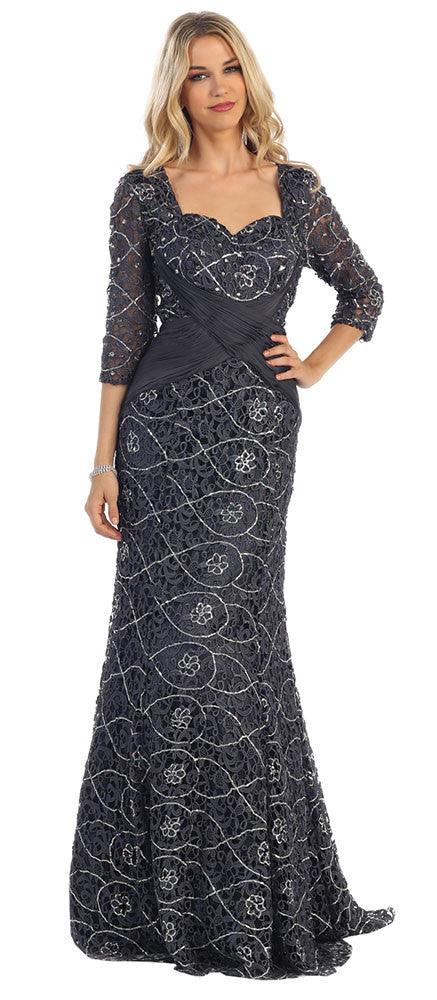 Long Mother of the Bride Dress Formal Plus Size - The Dress Outlet May Queen