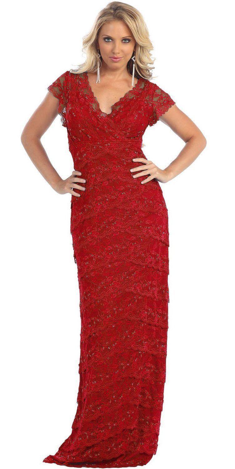 Long Mother of the Bride Dress Plus Size Formal - The Dress Outlet May Queen