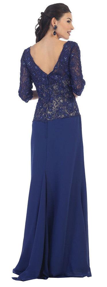 Long Mother of the Bride Dress Plus Size Formal - The Dress Outlet May Queen