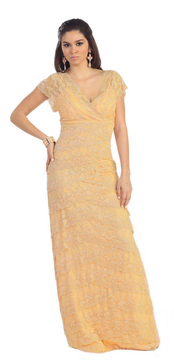 Long Mother of the Bride Dress Plus Size Formal - The Dress Outlet May Queen