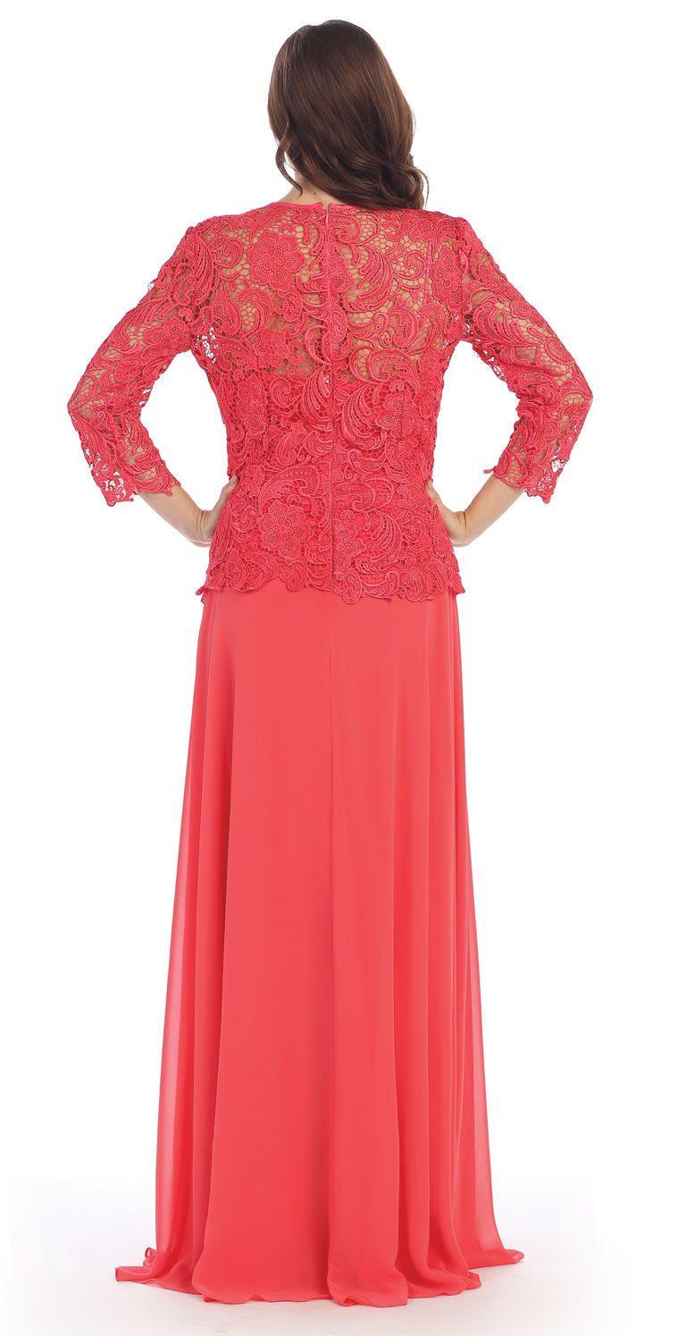 Long Mother of the Bride Dress Plus Size Formal - The Dress Outlet May Queen