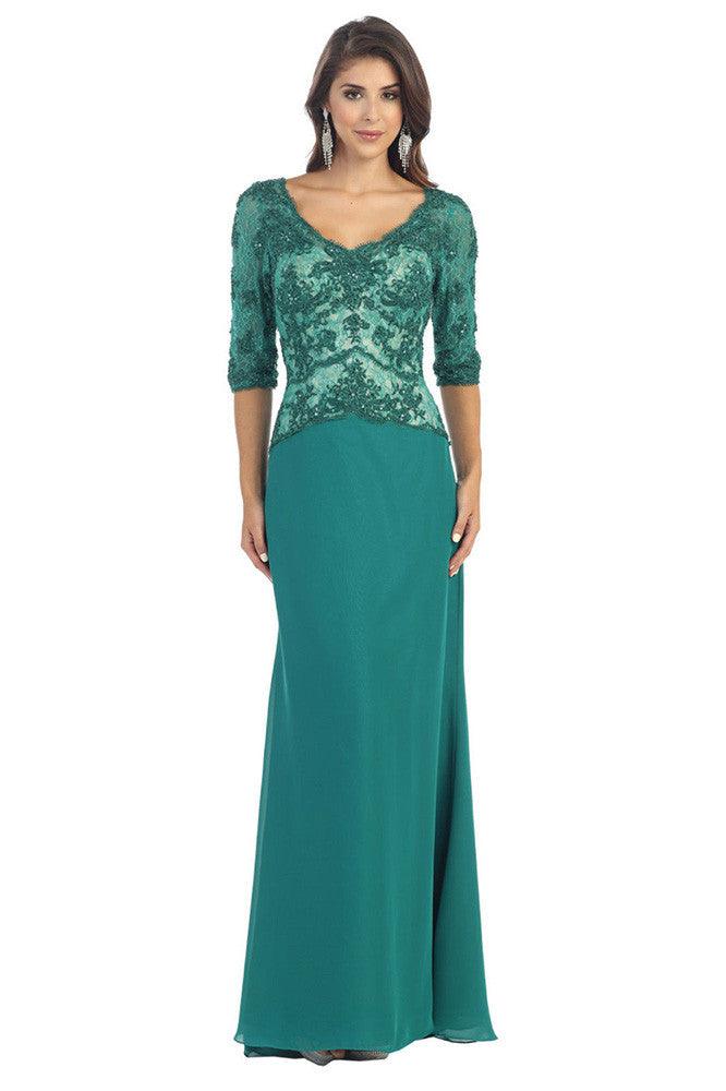 Long Mother of the Bride Dress Plus Size Formal - The Dress Outlet May Queen