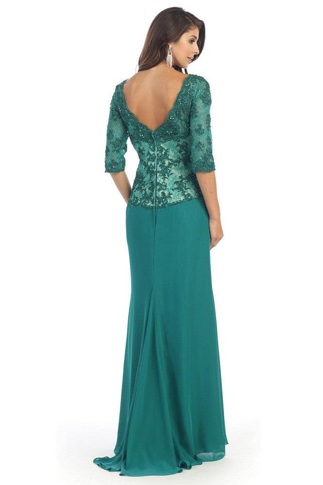 Long Mother of the Bride Dress Plus Size Formal - The Dress Outlet May Queen
