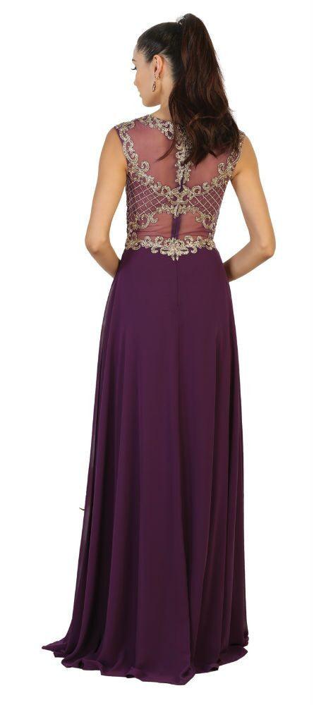 Long Mother of the Bride Dress Plus Size Formal Evening Gown - The Dress Outlet May Queen
