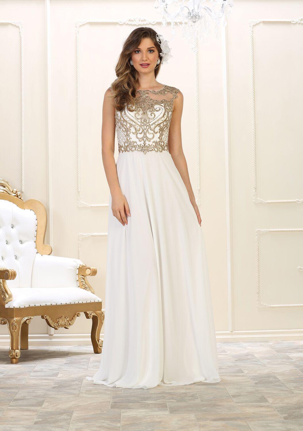 Long Mother of the Bride Dress Plus Size Formal Evening Gown - The Dress Outlet May Queen