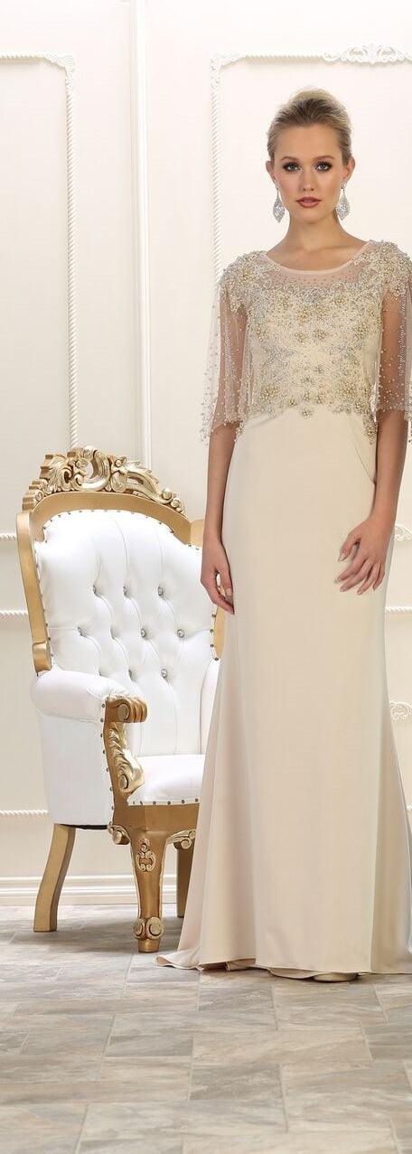 Long Mother of the Bride Plus Size Formal Dress - The Dress Outlet May Queen