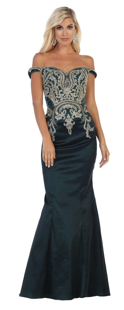 Long Off Shoulder Mermaid Prom Dress - The Dress Outlet May Queen