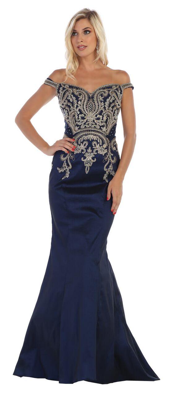 Long Off Shoulder Mermaid Prom Dress - The Dress Outlet May Queen