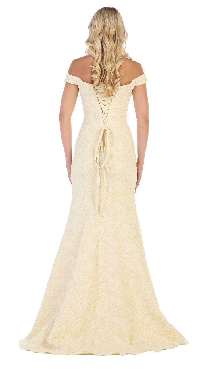 Long Off Shoulder Prom Plus Size Dress Formal Gown - The Dress Outlet May Queen