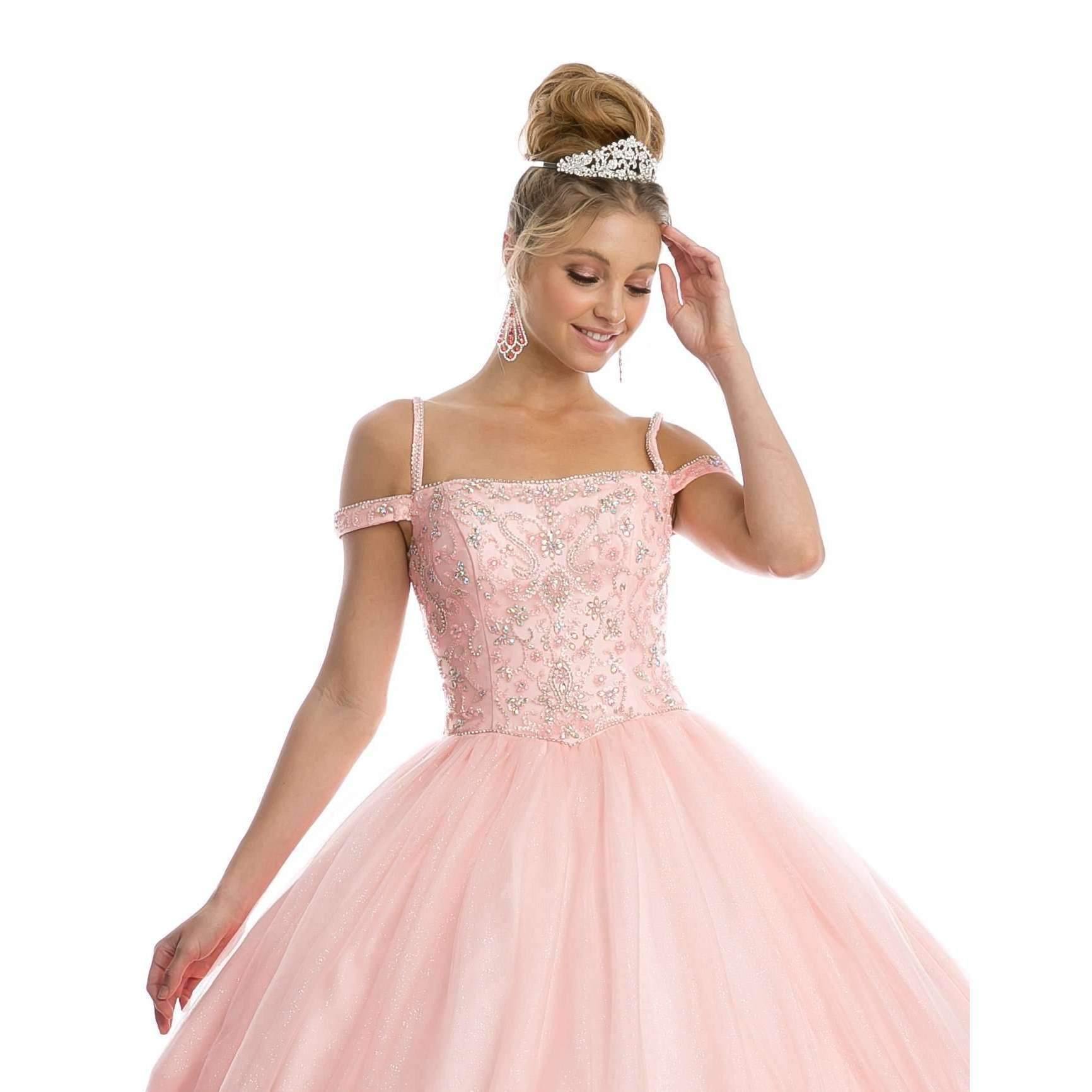 Long Off Shoulder Quinceanera Dress Ball Gown - The Dress Outlet Juliet