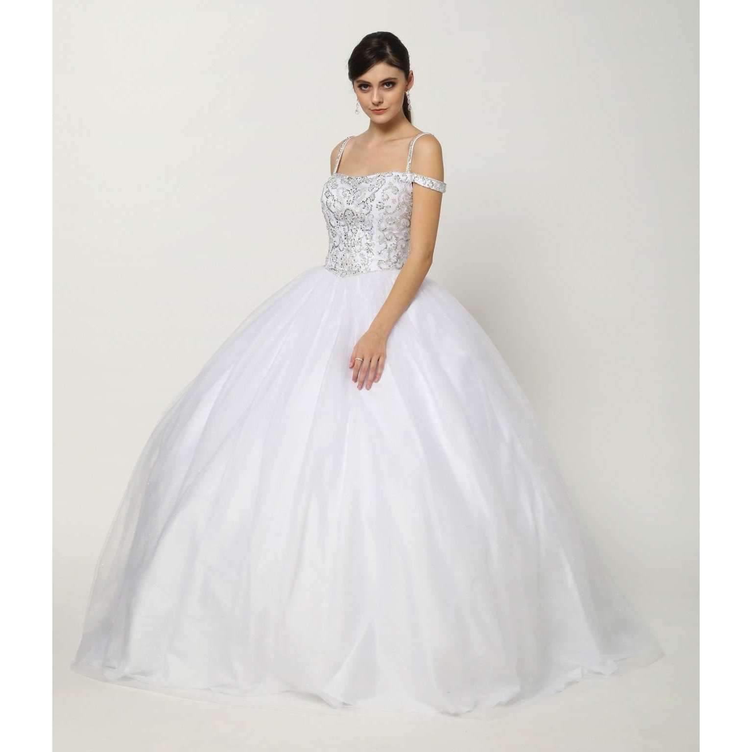 Long Off Shoulder Quinceanera Dress Ball Gown - The Dress Outlet Juliet