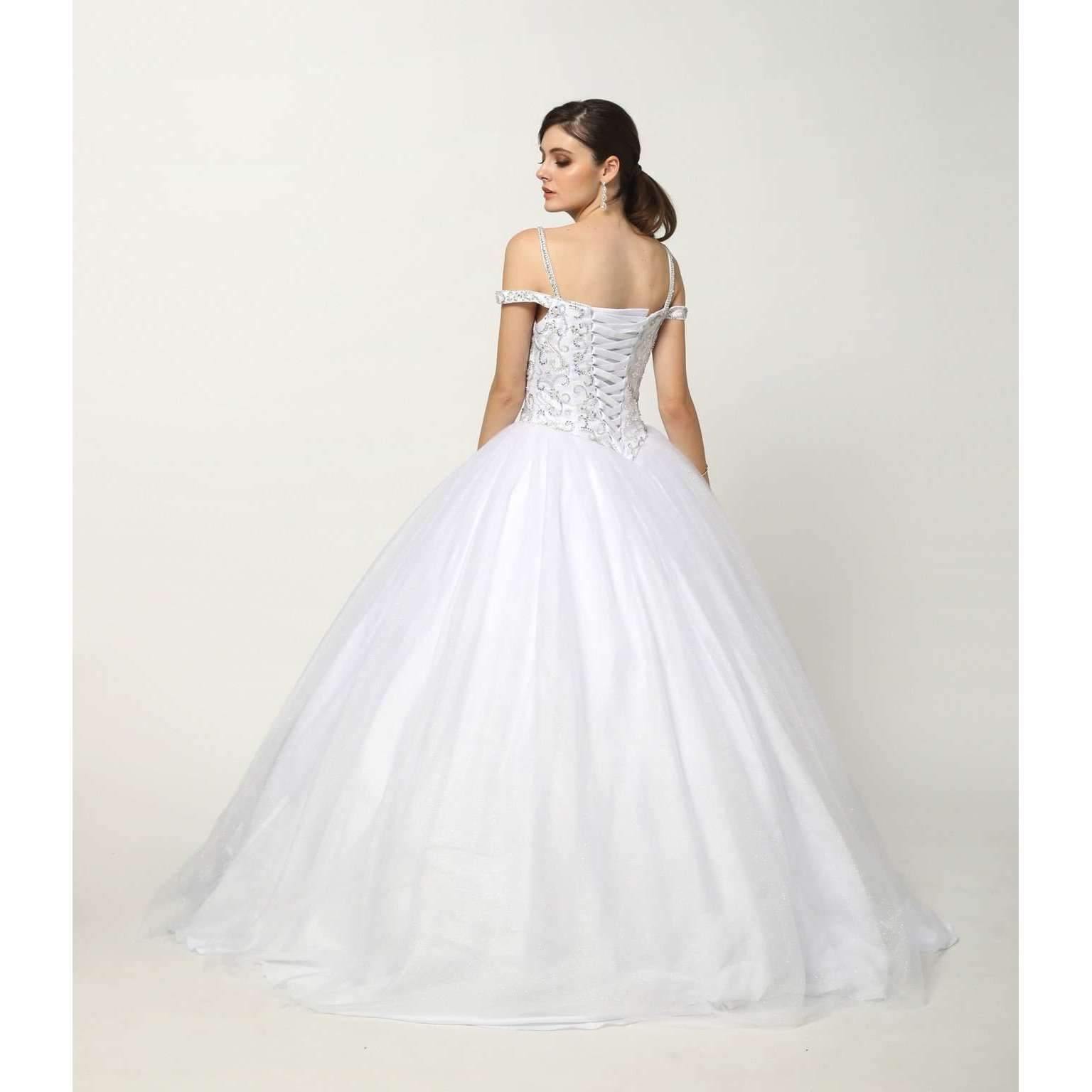 Long Off Shoulder Quinceanera Dress Ball Gown - The Dress Outlet Juliet