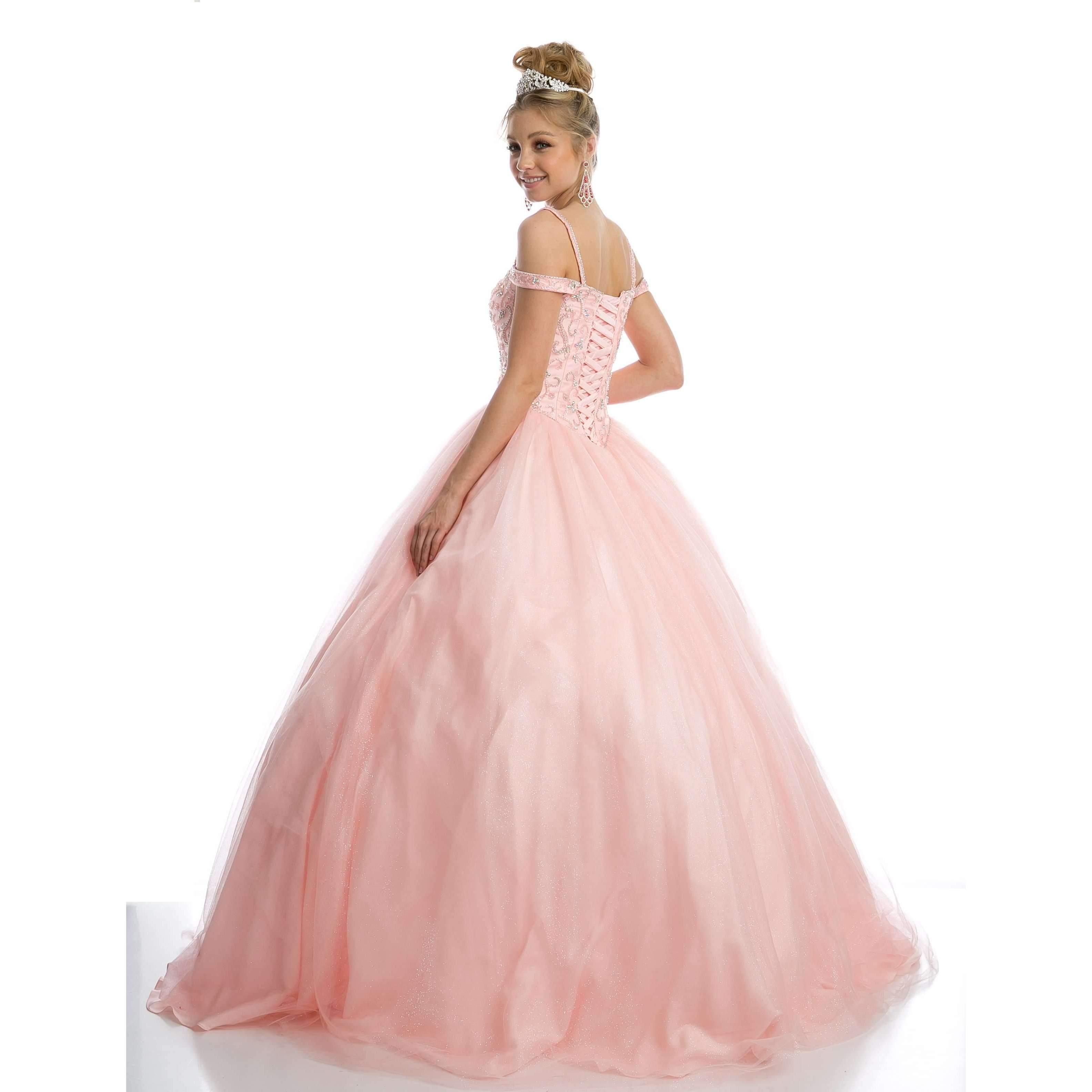 Long Off Shoulder Quinceanera Dress Ball Gown - The Dress Outlet Juliet