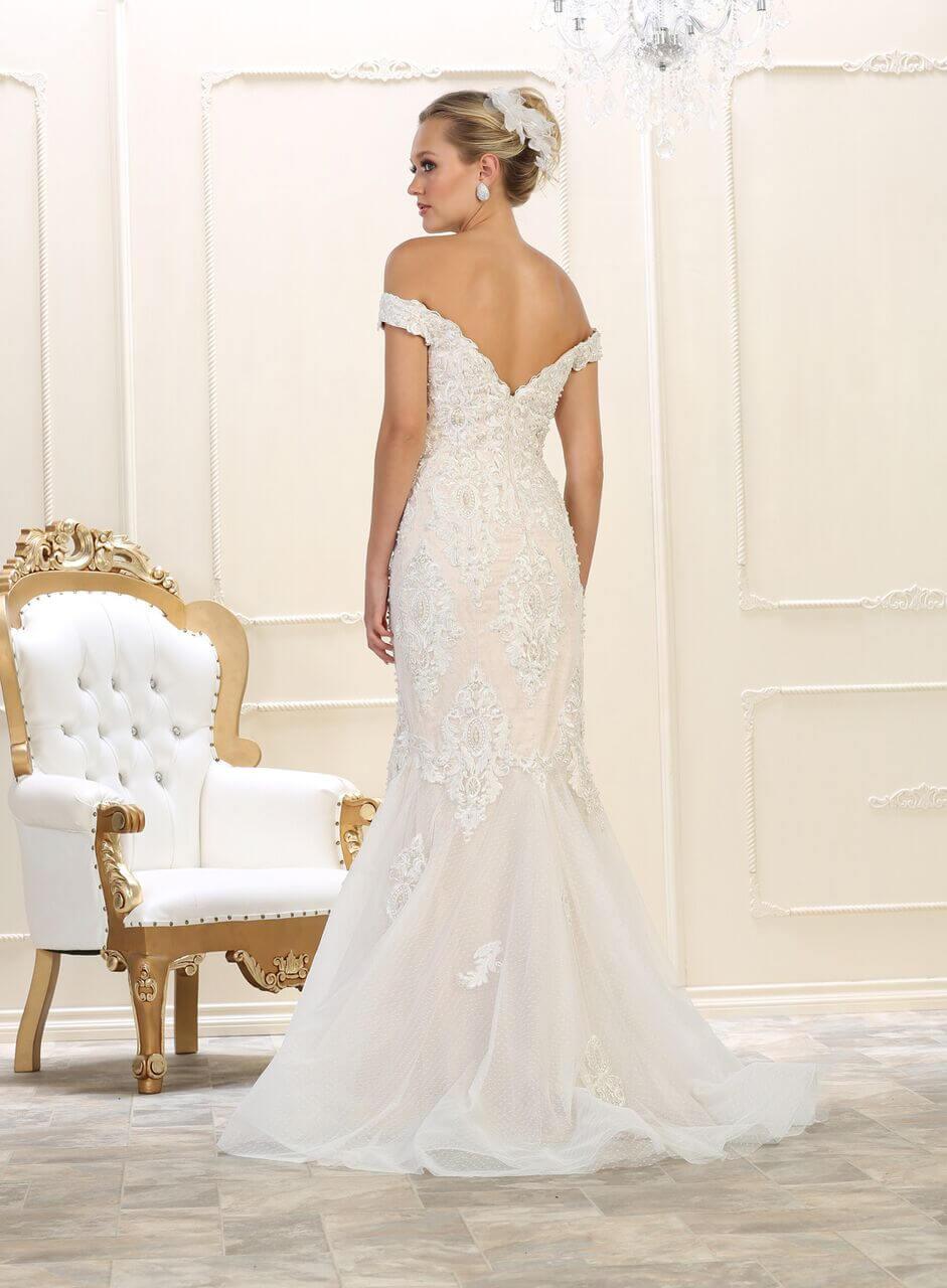 Long Off Shoulder Wedding Gown - The Dress Outlet May Queen