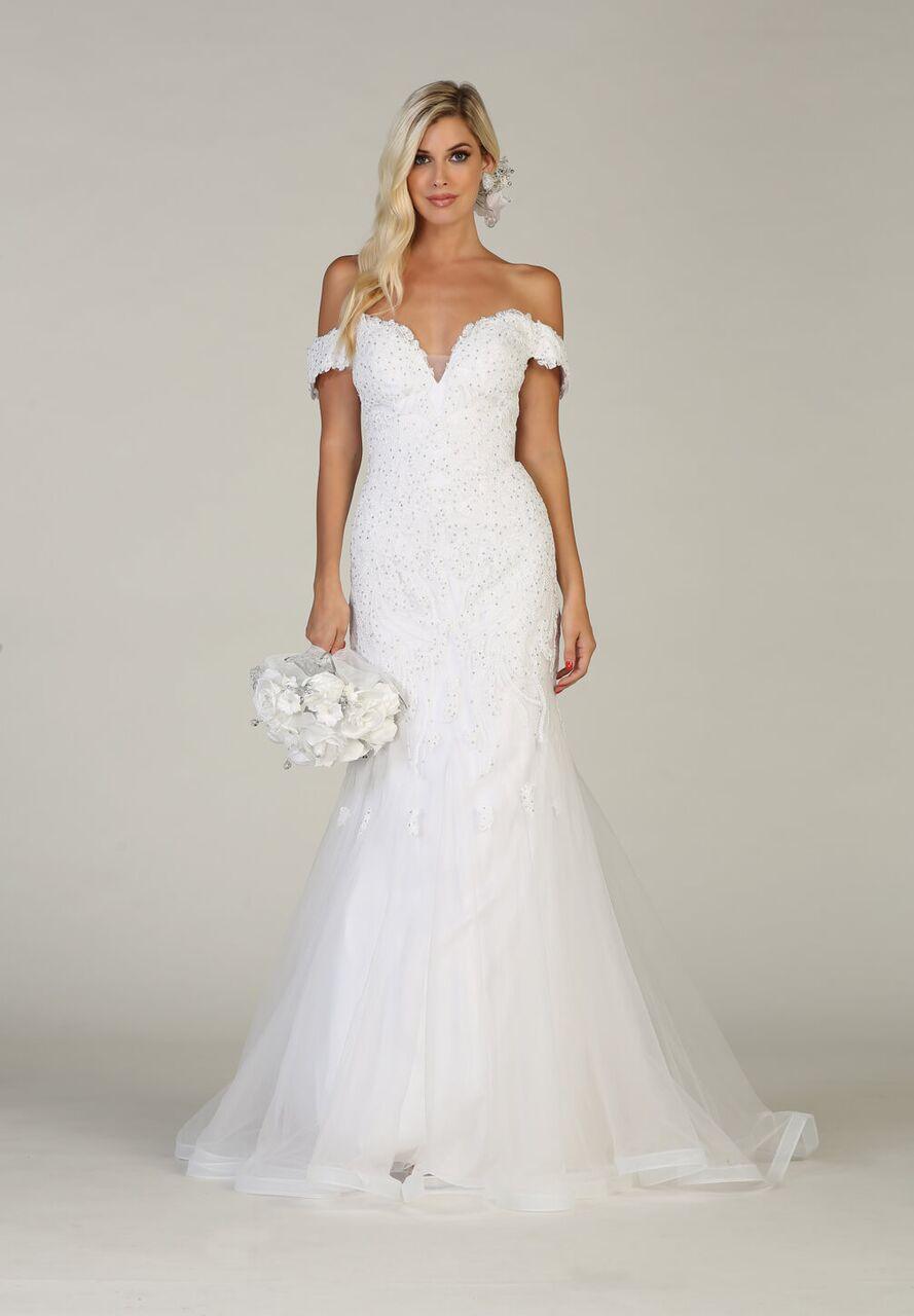 Long Off The Shoulder Mermaid Prom Dress - The Dress Outlet May Queen