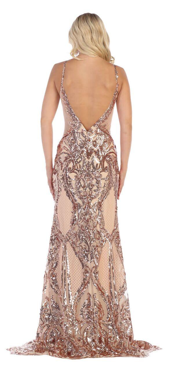 Long Open Back Prom Dress Formal Evening Gown - The Dress Outlet May Queen