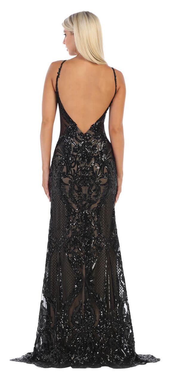 Long Open Back Prom Dress Formal Evening Gown - The Dress Outlet May Queen