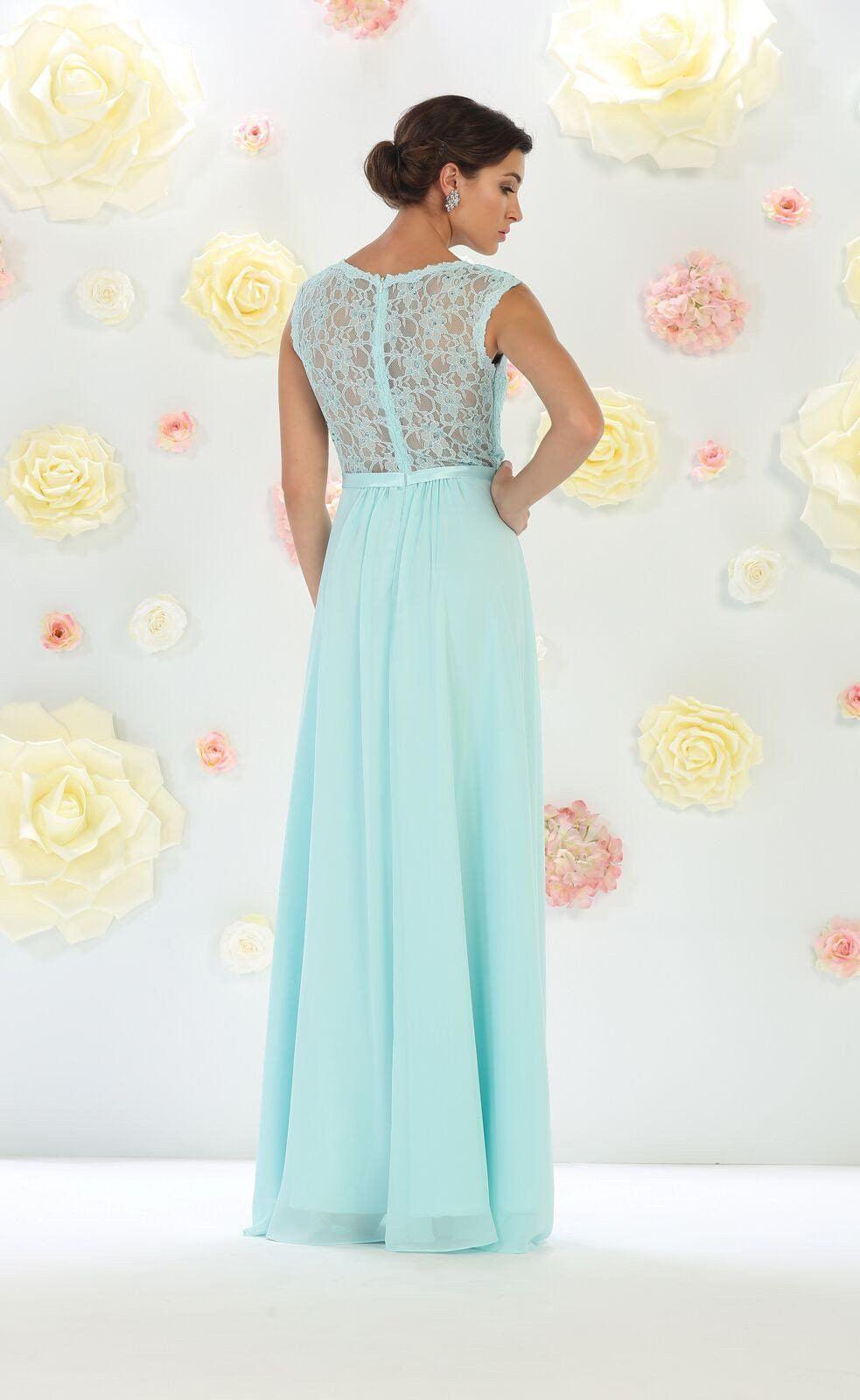 Long Plus Size Dress Lace Formal Evening Party - The Dress Outlet May Queen